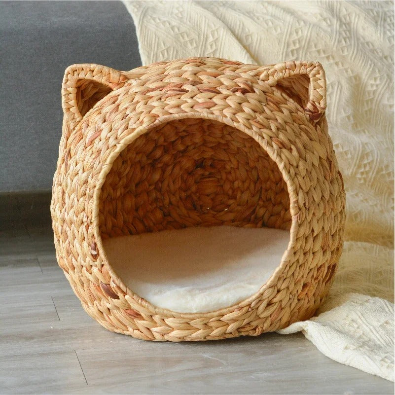 Panier chat boule osier MonCoindePaix écologique