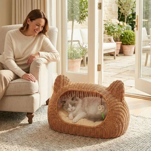 Panier chat design osier MonChatCavEille moyen