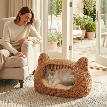 Panier chat design osier MonChatCavEille moyen