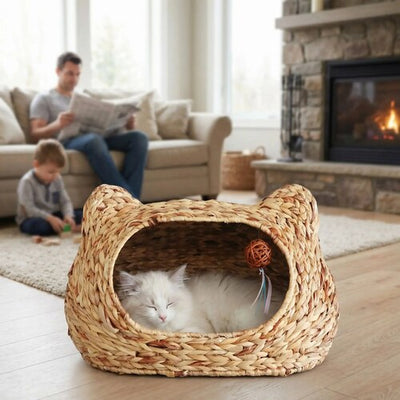 Panier chat design osier MonChatCavEille petit