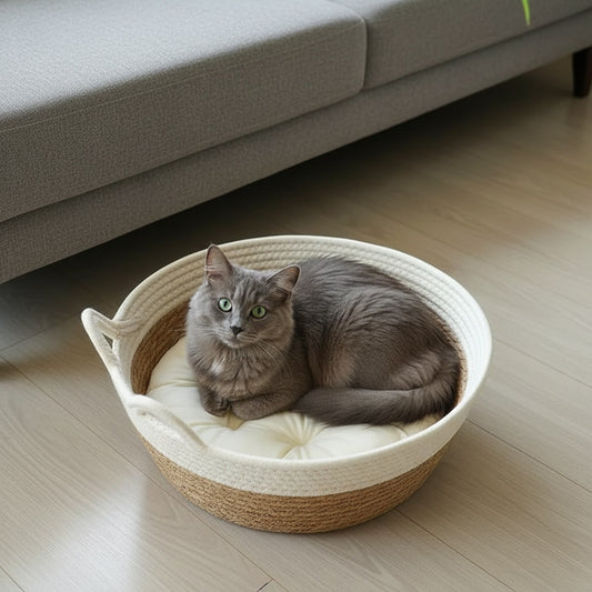 Panier chat osier MonChatPanOsier blanc