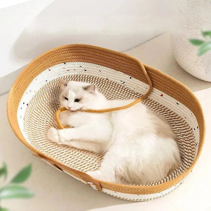 Panier chat osier MonChatSerein dans panier