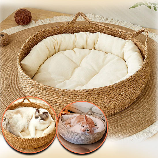 Panier-chat-osier-coussin