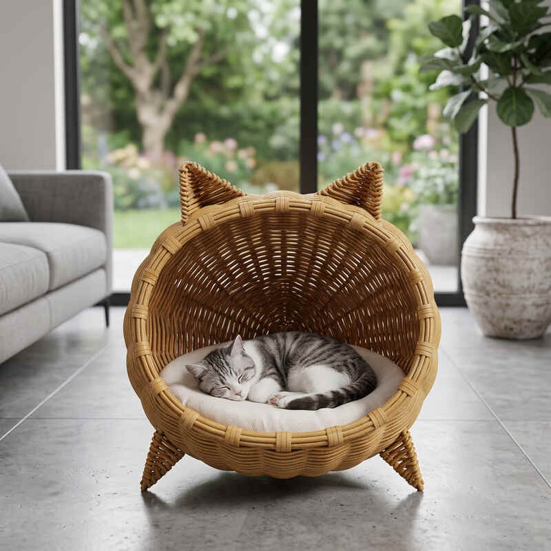 Panier chat osier sur pied MonParadisSurPied confortable