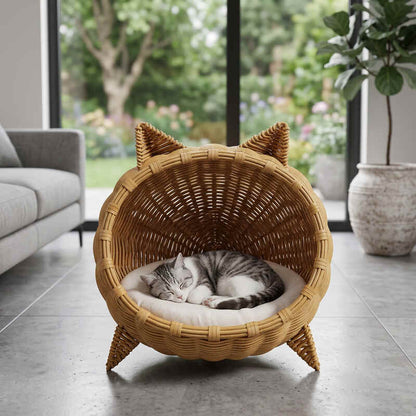 Panier chat osier sur pied MonParadisSurPied confortable