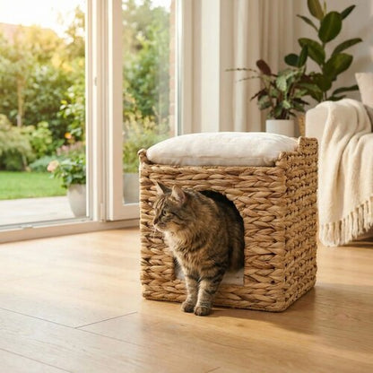 Panier chat rotin MonDoubleRefugeRotin durable