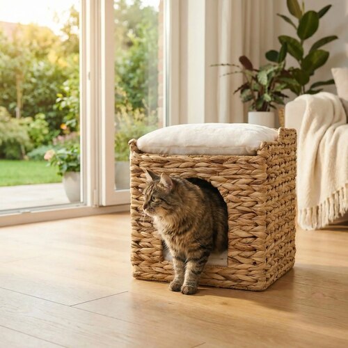 Panier chat rotin MonDoubleRefugeRotin durable