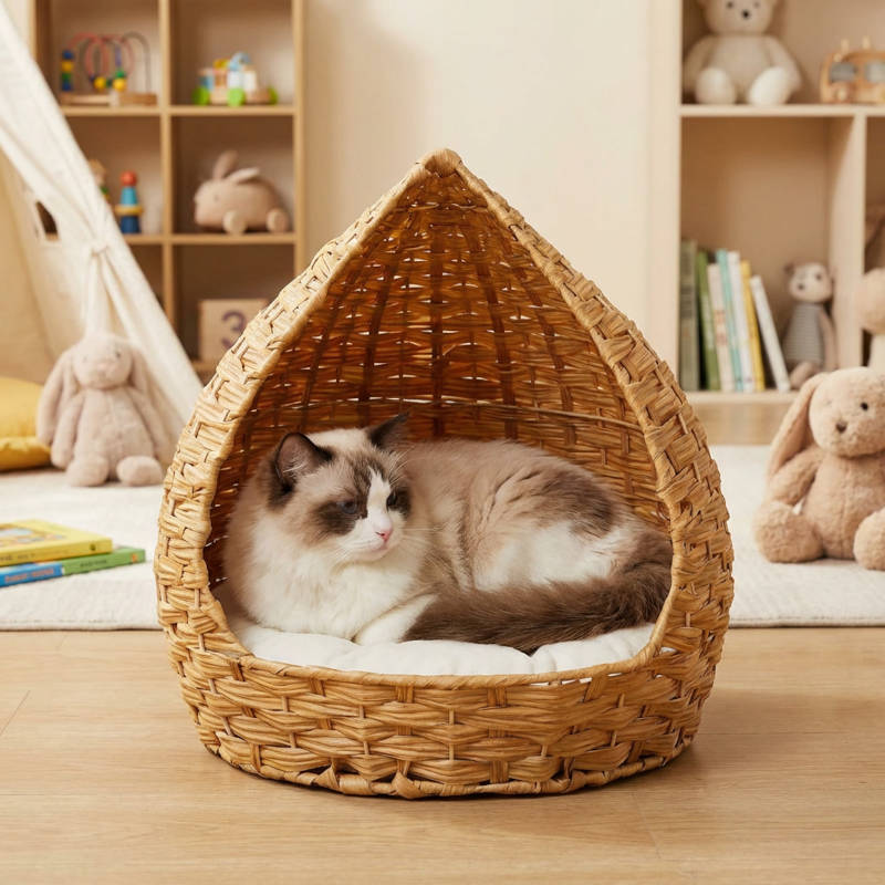 Panier chat rotin monrotingoutteau robuste