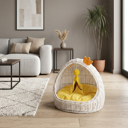 Panier en osier pour chat MonChatDouceur balle jeux