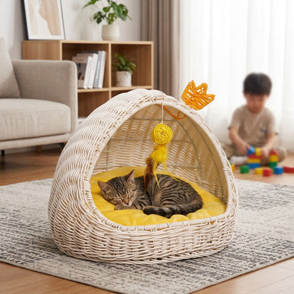 Panier en osier pour chat MonChatDouceur cocon salvateur