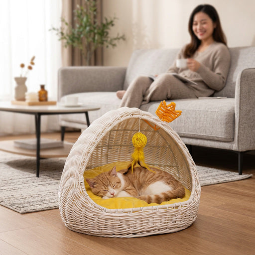 Panier en osier pour chat MonChatDouceur pour tout gabarit