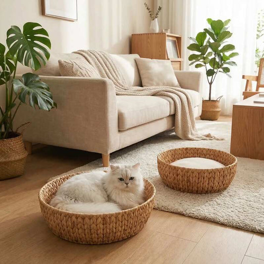 Panier en osier pour chat MonChatOsierRelax M