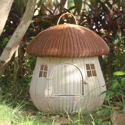 Panier en osier pour chat MonChatPignon seul dehors