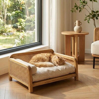 Panier en rotin pour chat mondoolitin sieste
