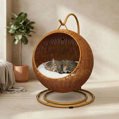 Panier en rotin pour chat nid suspendu dort