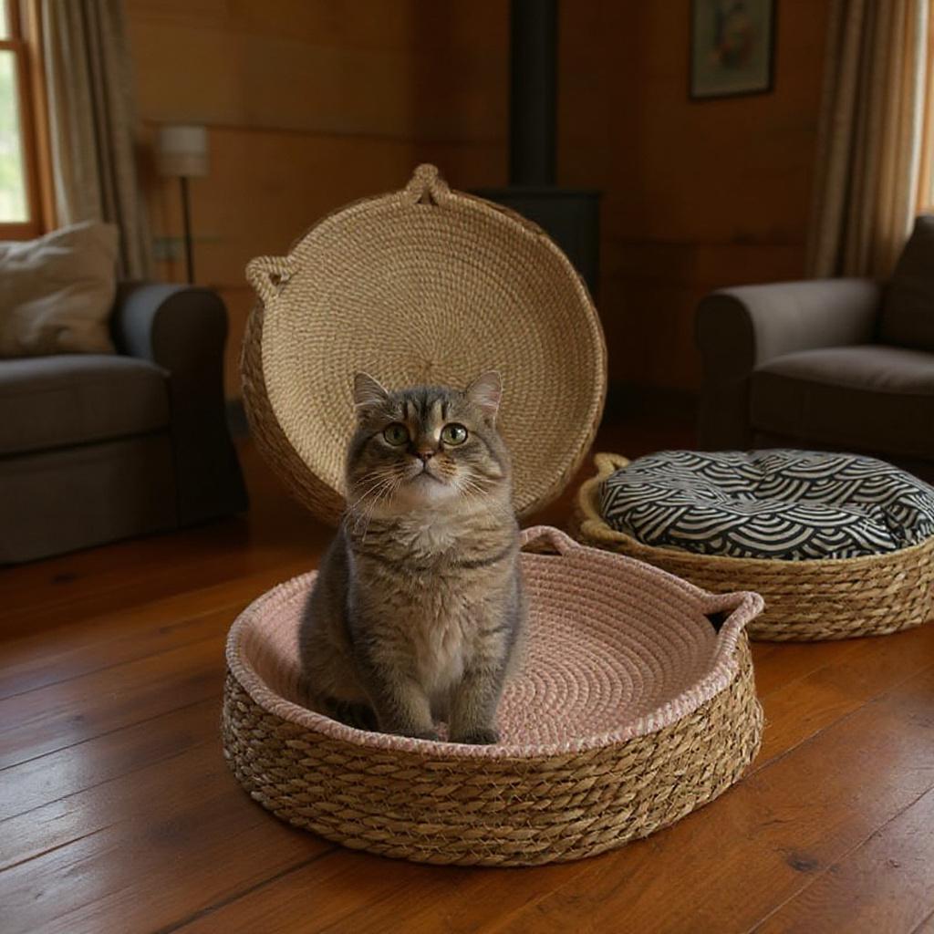 Panier osier chat MonChatDodoNaturel 3 modèles