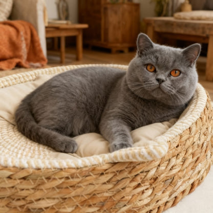 Panier osier chat MonChatDodoNaturel détails