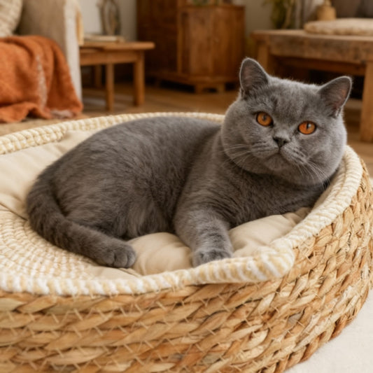 Panier osier chat MonChatDodoNaturel détails