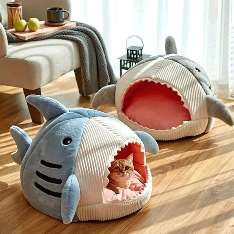 panier pour chat sharkychat duo couleurs avec chat