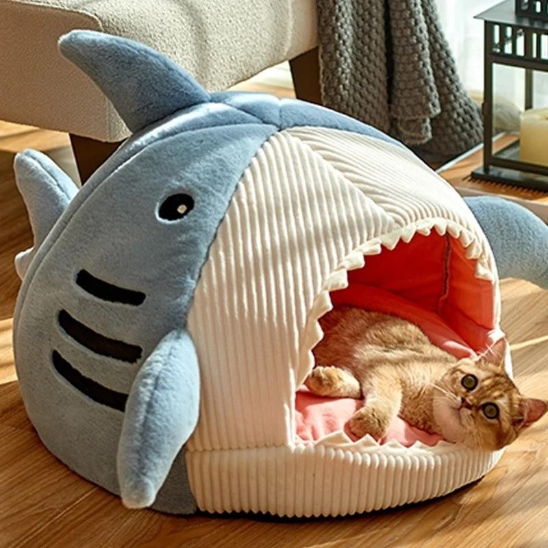 Panier pour chat sharkychat requin bleu