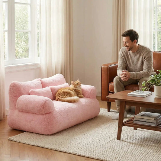 Canapé pour chat moncanachat rose L