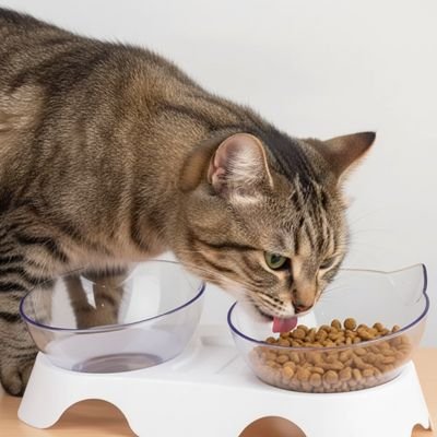 chat mange gamelle pour chat surélevée monchatgasur