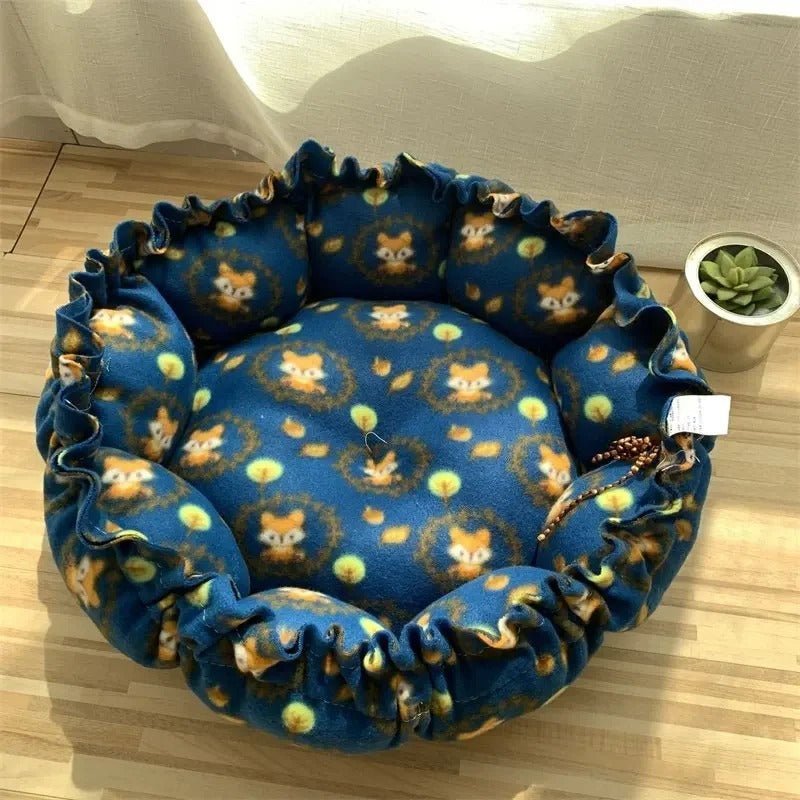 coussin pour chat bleu renard