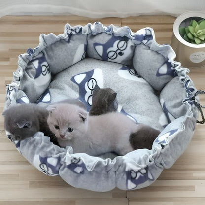 coussin pour chat gris tête chat