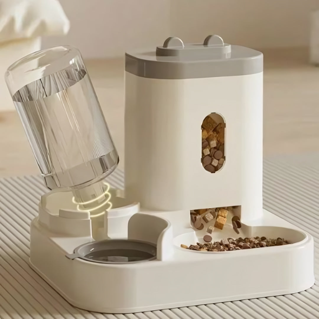Distributeur automatique croquettes chat-avec abreuvoir 1L écoulement eau gravité