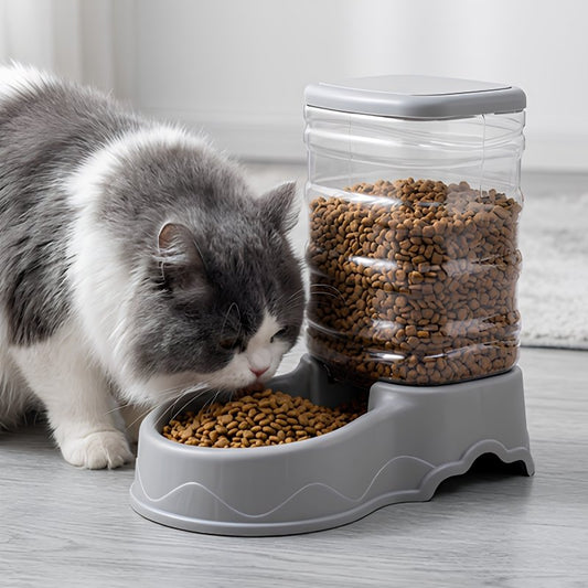 Distributeur de croquettes pour chat-grande capacité gris