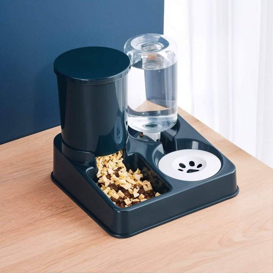 Distributeur de croquettes pour chat bleu foncé