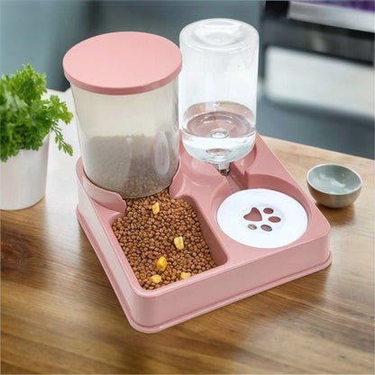 Distributeur de croquettes pour chat rose