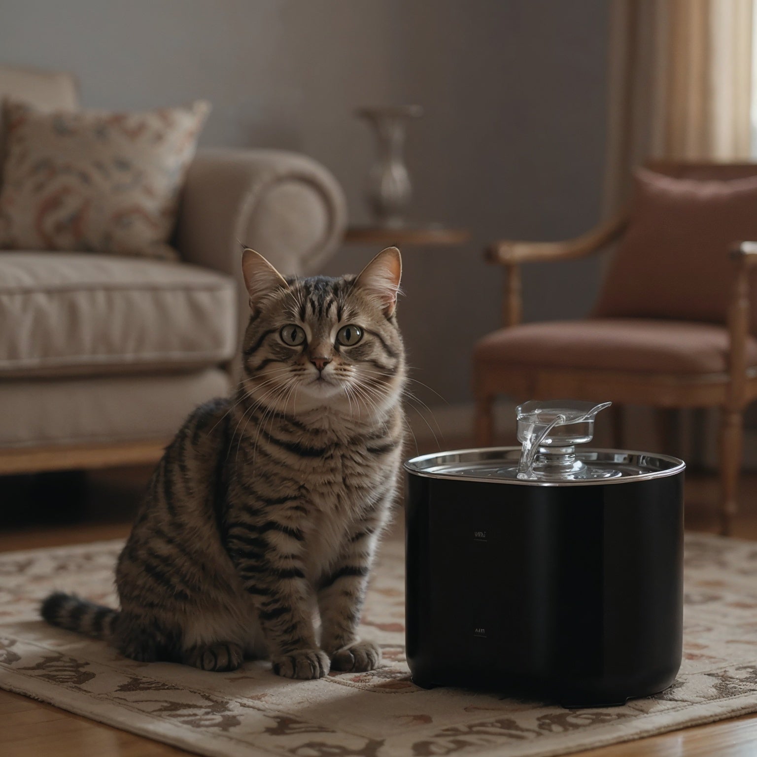 fontaine a eau pour chat noir chat
