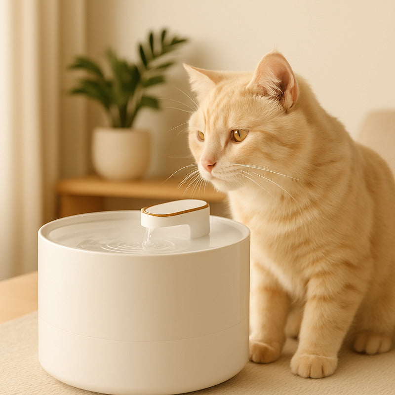 fontaine chat monchathydra blanc chat