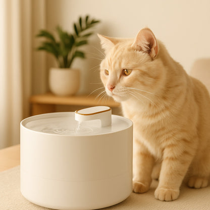 fontaine chat monchathydra blanc chat