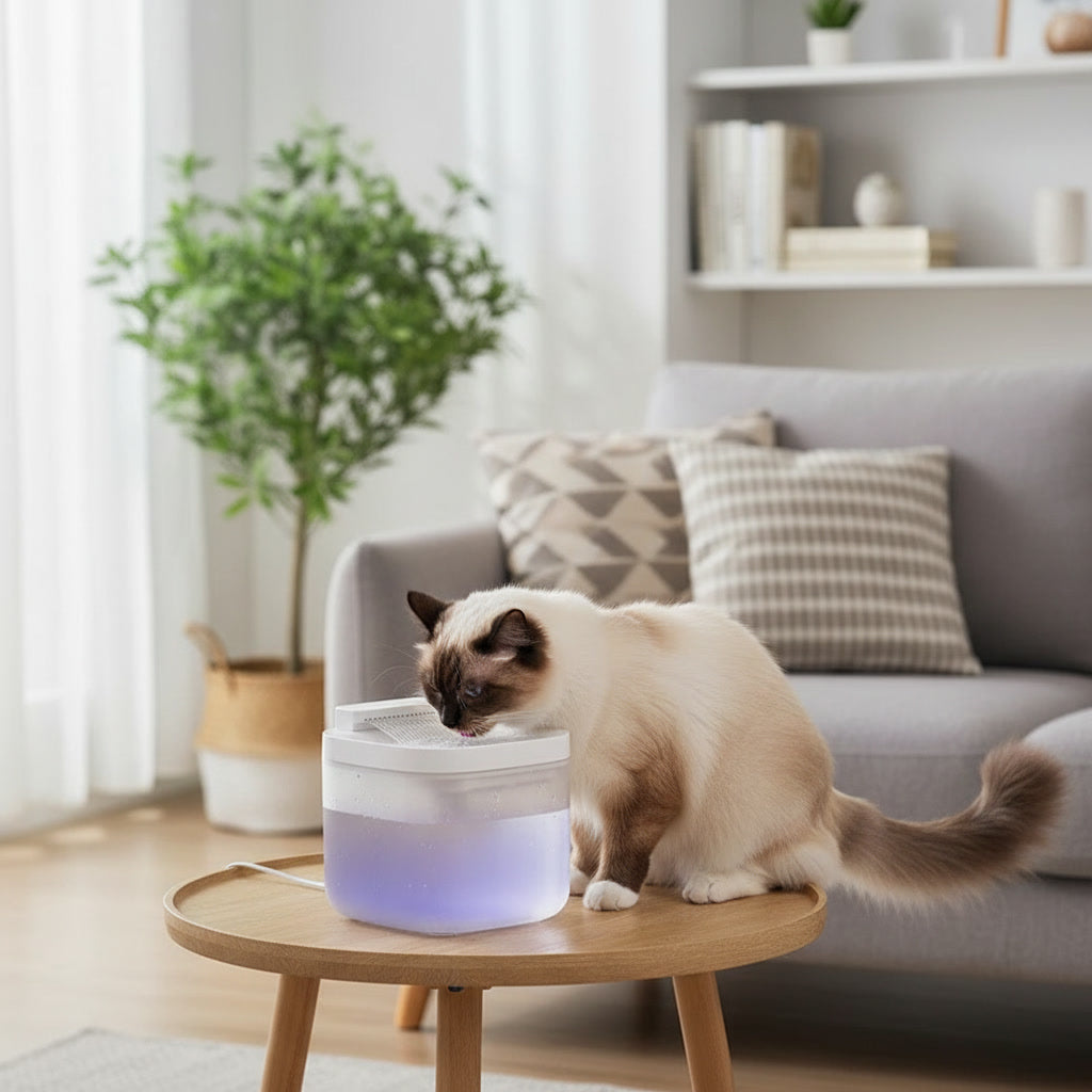 Fontaine chat MonChatJetPur blanc