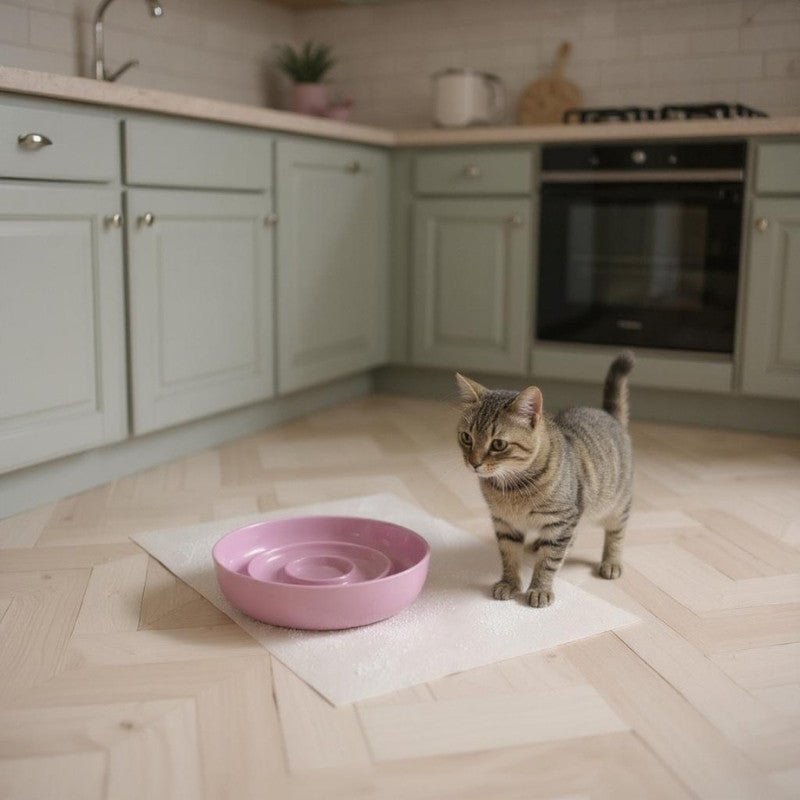gamelle anti glouton chat rose