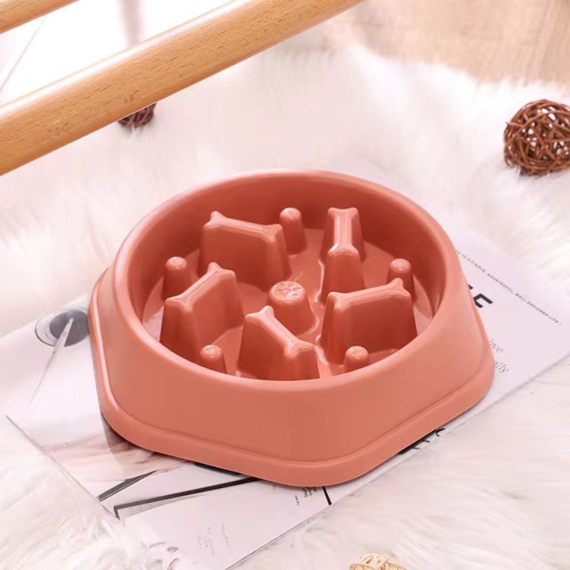 Gamelle anti glouton rose