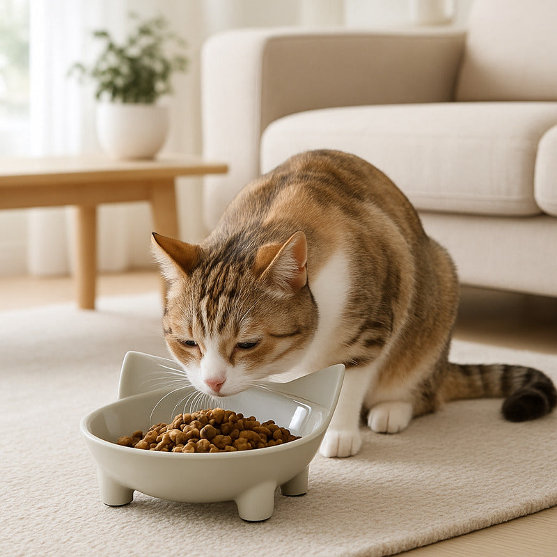 gamelle chat monchatmesoreilles gris chat mange