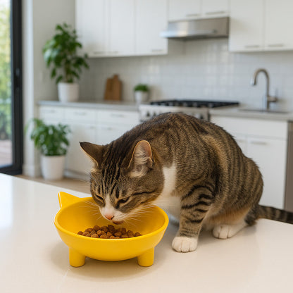 gamelle chat monchatmesoreilles jaune chat mange