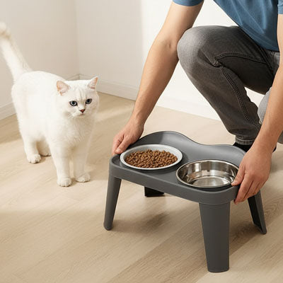 Gamelle chat surélevée MonDoublePlat compacte