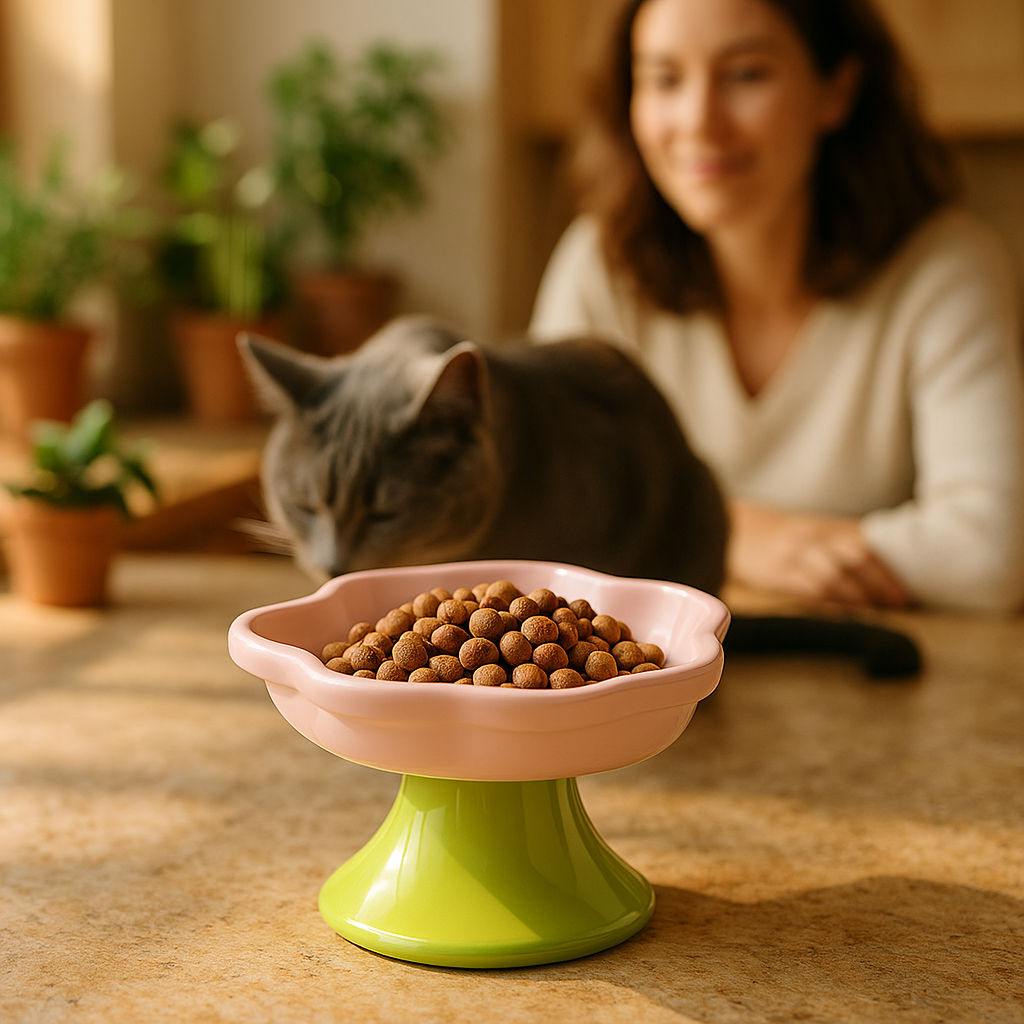 gamelle chat surélevée monchatcerama rose déco