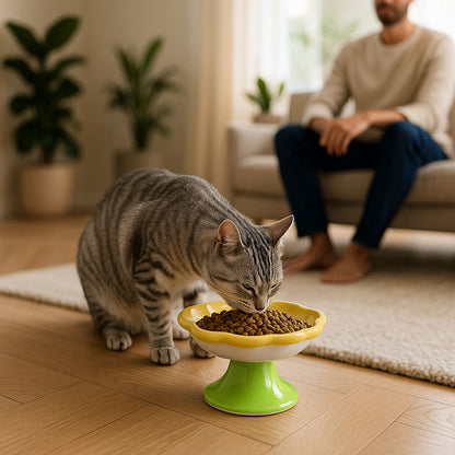 gamelle chat surélevée monchatcerama salon mange