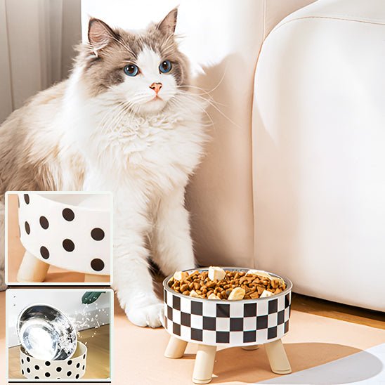 Gamelle chat surélevée | MonChatLeva™ - Mon chat mon tout