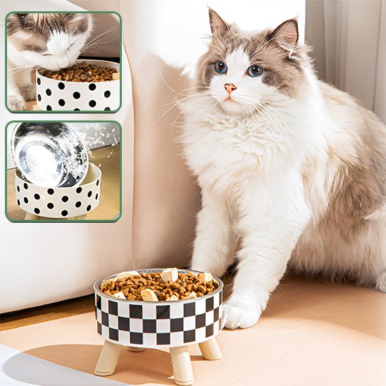 Gamelle chat surélevée | MonChatLeva™ - Mon chat mon tout
