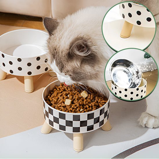Gamelle chat surélevée | MonChatLeva™ - Mon chat mon tout