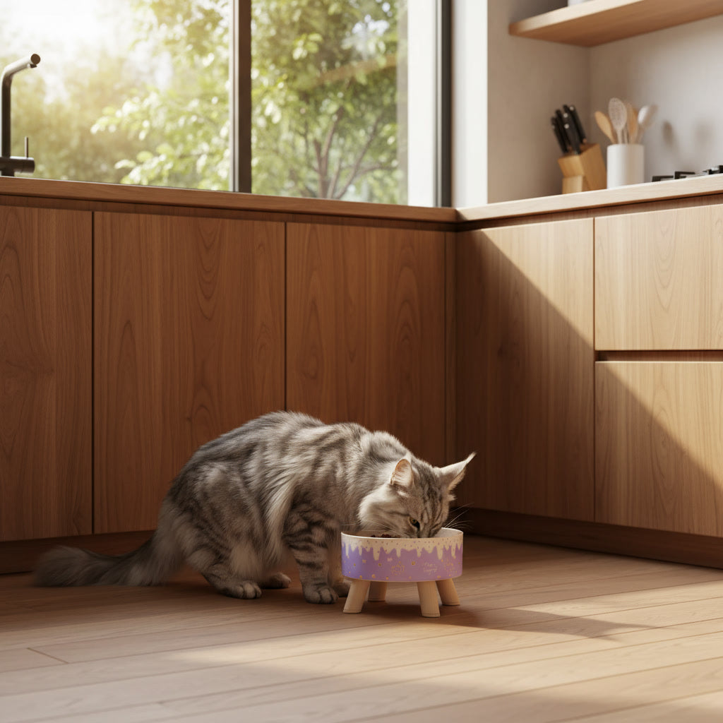 Gamelle Chat surélevée monchatoxysuro rose