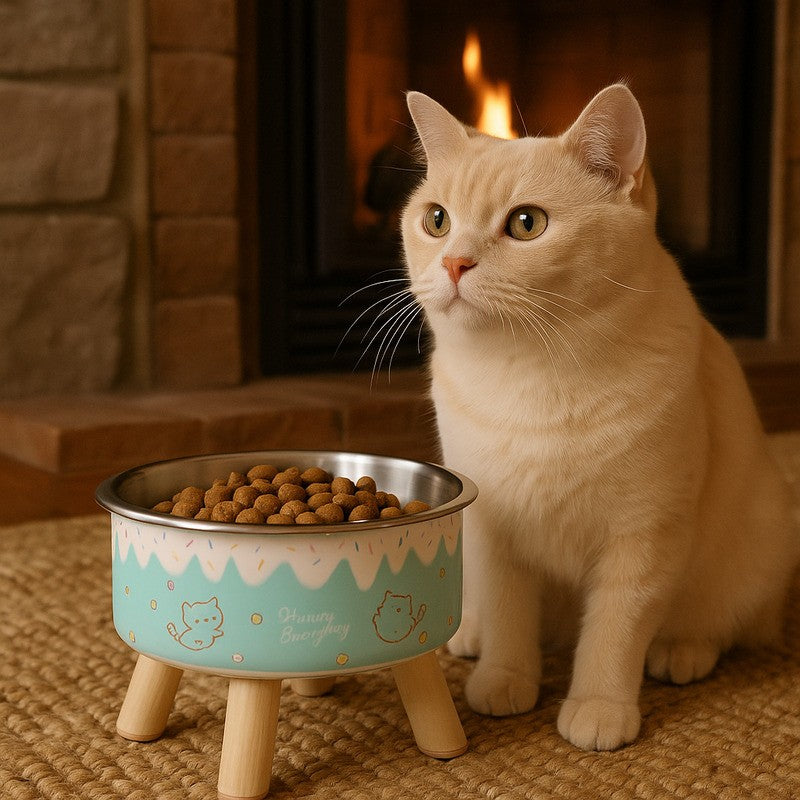 Gamelle Chat surélevée monchatoxysuro rose