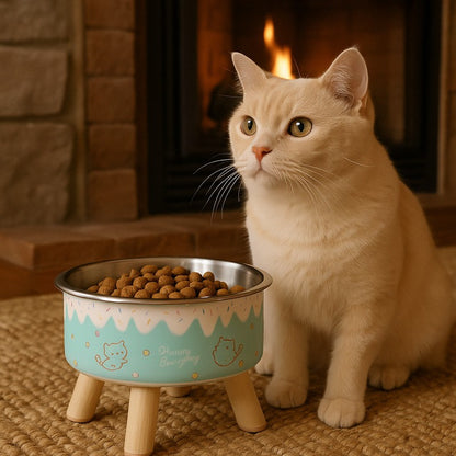 Gamelle Chat surélevée monchatoxysuro rose