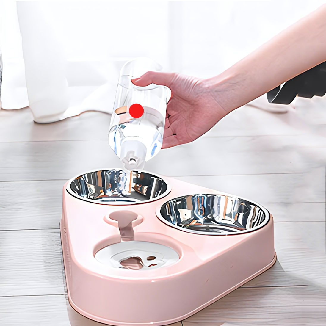 Gamelle pour chat MonChatTrianGama rose